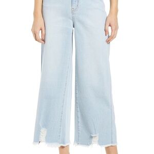 Prosperity Denim Fray Hem Wide
Leg Crop Jeans (29)